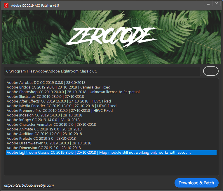 Adobe CC 2019 Zer0Cod3 Patcher